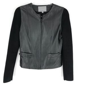 Classiques Entier Leather Wool Jacket Black XS